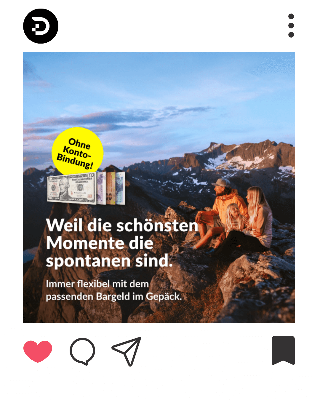 Social Ads von der Reisebank